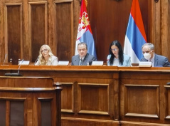 19 May 2021 National Assembly Speaker Ivica Dacic at the second public hearing on constitutional changes